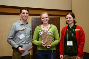 Amber Van Den Heuvel accepting her award