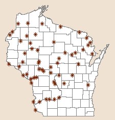 Wisconsin map showing route locations